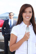 Journalist at airport