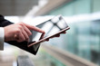 Businessman holding digital tablet