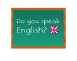 Pizarra con el texto de Hablas Inglés en idioma inglés