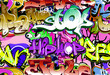 Graffiti wall. Urban art vector background. Seamless pattern