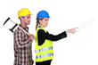 Tradesman following an engineer's orders