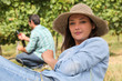 Couple in a vineyard