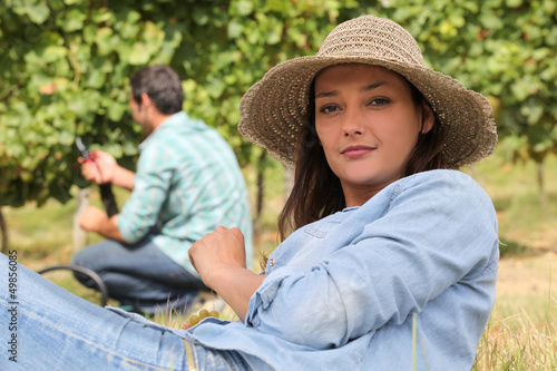 Photo: Couple in a vineyard Couple in a vineyard