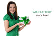 Photo: Smiling woman with gift box Smiling woman with gift box