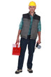 Worker with toolbox and Jug