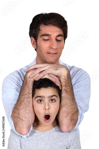 Photo: Portrait of a father and child Portrait of a father and child