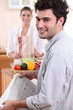 Couple preparing lunch