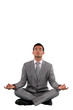 Businessman meditating