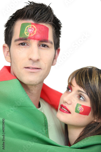 Photo: Two football supporters Two football supporters