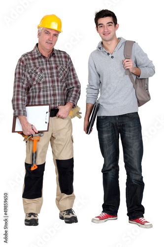 Photo: A handyman and his apprentice. A handyman and his apprentice.
