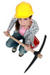 Woman with a pickaxe
