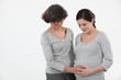 Pregnant woman with her mother