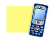 Photo: Mobile phone and note paper Mobile phone and note paper
