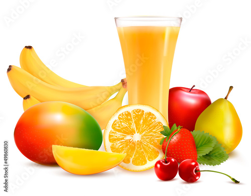 Vector: Fresh fruit and juice. Vector Fresh fruit and juice. Vector