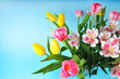 Photo: Tulips and narcissus in vase Tulips and narcissus in vase