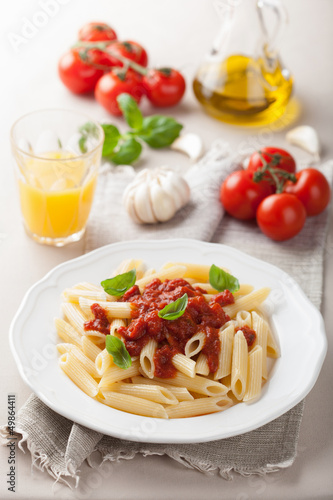 Photo: italian pasta with tomato sauce italian pasta with tomato sauce
