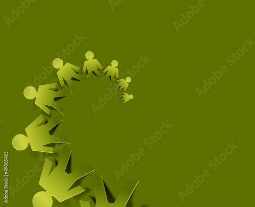 Vector: chain of paper people cut, vector eps 10 chain of paper people cut, vector eps 10