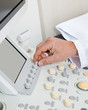 Radiologist Operating Ultrasound Machine
