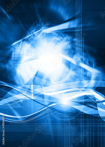 Illustration: digital blue abstract design digital blue abstract design