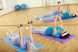Exercising in gym