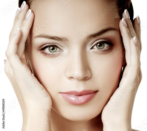 Photo: young girl with beautiful makeup. perfect skin. young girl with beautiful makeup. perfect skin.