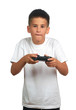 boy holding joystick