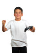 boy holding joystick