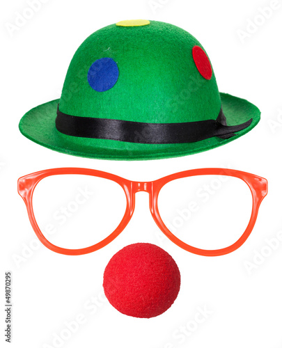 Photo: Clown hat with glasses and red nose Clown hat with glasses and red nose
