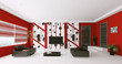 Wohnzimmer Interior Panorama 3d