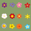 Vector Pixel Flower Collection