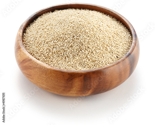 Photo: uncooked quinoa in the wooden bowl uncooked quinoa in the wooden bowl