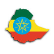 Country shape outlined and filled with the flag
