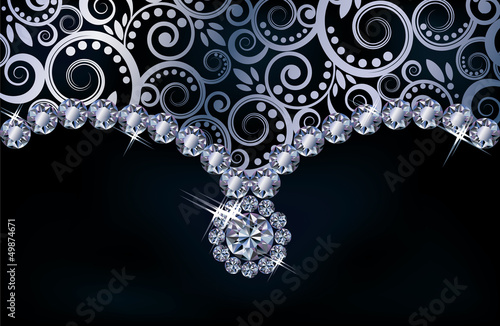 Vector: Diamond floral background, vector illustration Diamond floral background, vector illustration