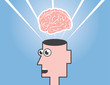 Mind blown floating above an open head