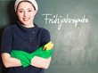 Photo: Putzfrau an der Tafel Putzfrau an der Tafel