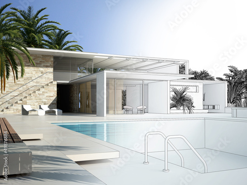 Illustration: Villa CAD 3D Rendering 2 Villa CAD 3D Rendering 2