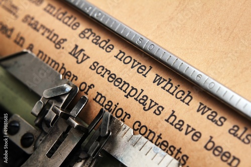 Photo: Screenplay and typewriter Screenplay and typewriter