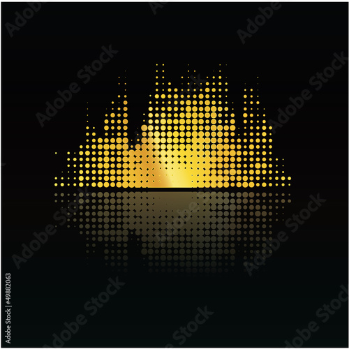 Vector: Colorfuly music volume with reflection. Little points. Abstract Colorfuly music volume with reflection. Little points. Abstract