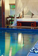 Beach beds for rest at the pool..