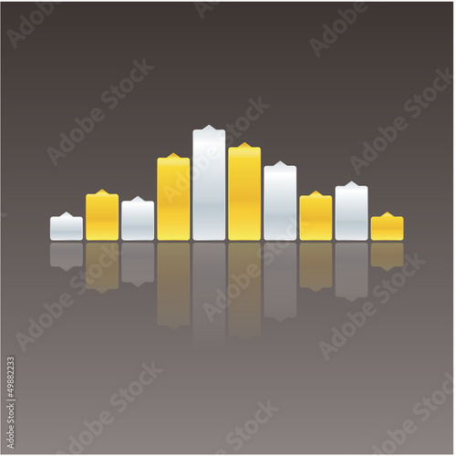 Vector: Colorful music volume with reflection. Little arrows - contrast Colorful music volume with reflection. Little arrows - contrast