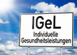 Verkehrsschild in weiß mit IGeL