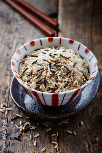 Photo: Bowl of brown and wild rice Bowl of brown and wild rice