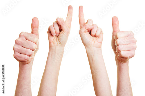 Photo: Daumen hoch und Zeigefinger Daumen hoch und Zeigefinger