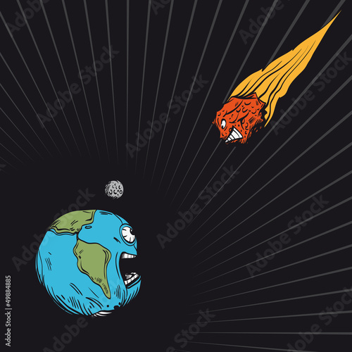 Vector: Meteor falls to the Earth Meteor falls to the Earth