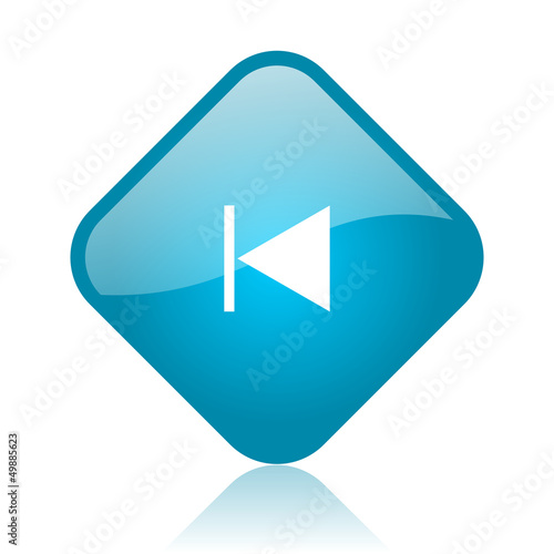 Illustration: prev blue square glossy web icon prev blue square glossy web icon