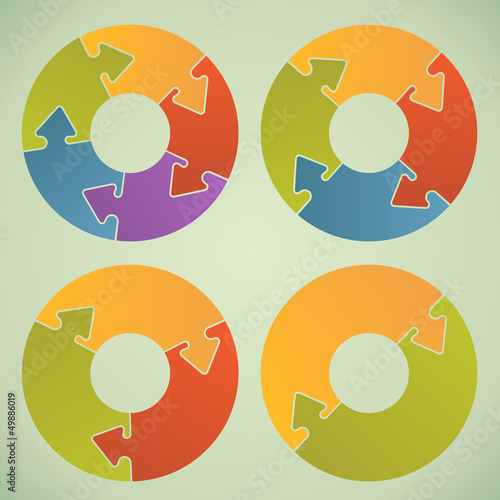 Vector: Сircle infographic chart with puzzle like arrow locks Сircle infographic chart with puzzle like arrow locks