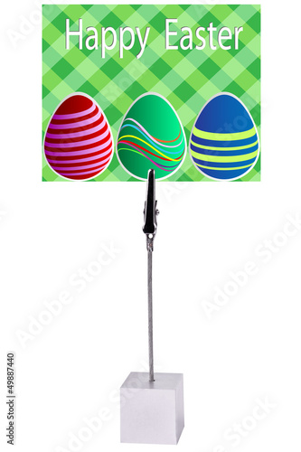 Photo: easter egg on green Paper card Memo Holder easter egg on green Paper card Memo Holder