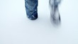 Video: trudging through deep snow front view close up trudging through deep snow front view close up
