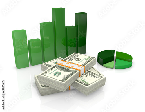 Illustration: us dollars and charts us dollars and charts