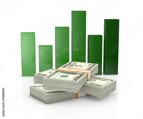 Illustration: us dollars and charts us dollars and charts